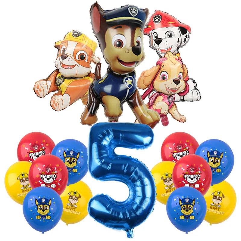 PAW Patrol Birthday Party Decorations Latex Aluminum Foil Balloons Disposable Tableware Kids Event Supplies Chase Marshall Skye - NTKSTORE