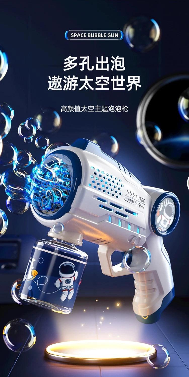 Astronaut Electric Automatic Light Bubble Machine Bubbles Gun Summer Beach Bath Outdoor Game Fantasy Toys for Children Kids Gift - NTKSTORE