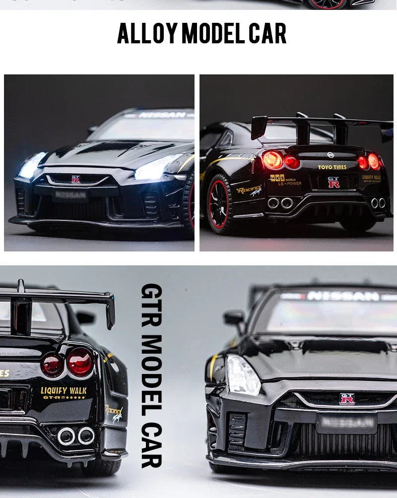 1:32 Nissan GTR R35 Supercar Alloy Car Toy Car Metal Collection Model Car Sound and light Toys For Children