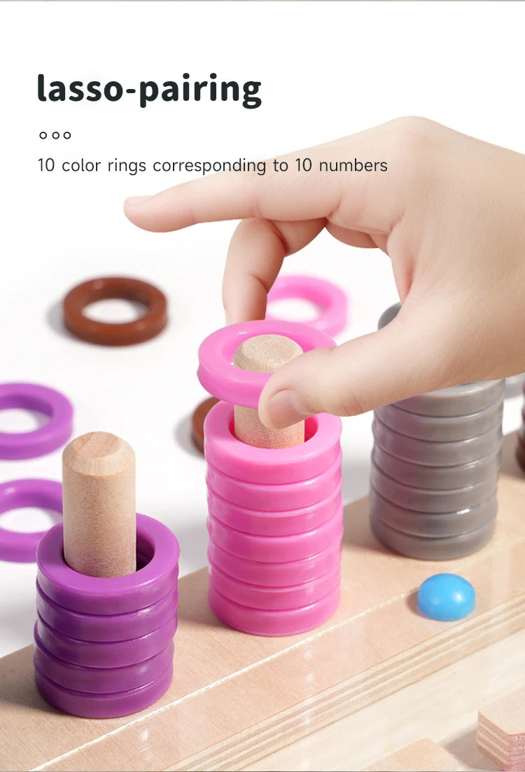 Montessori Wooden Toys Preschool Children Delight Puzzles Games Toys Early Educational Colors Numbers Shape Matching Toys Gifts