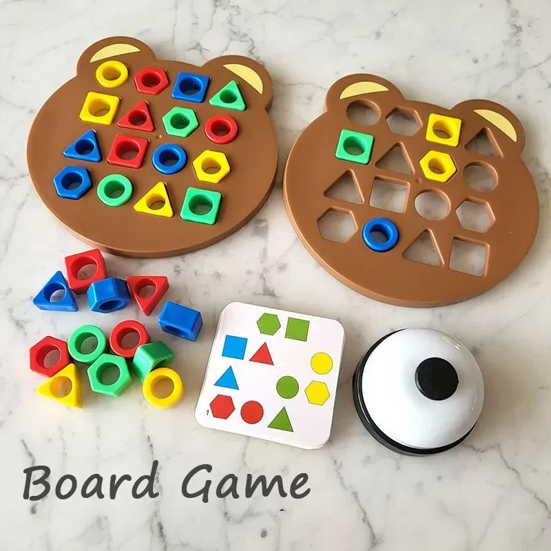 Montessori Educational 3D Puzzle Game for Color Matching and Geometric Shape Learning Jigsaw Interaction Toys For Kids - NTKSTORE