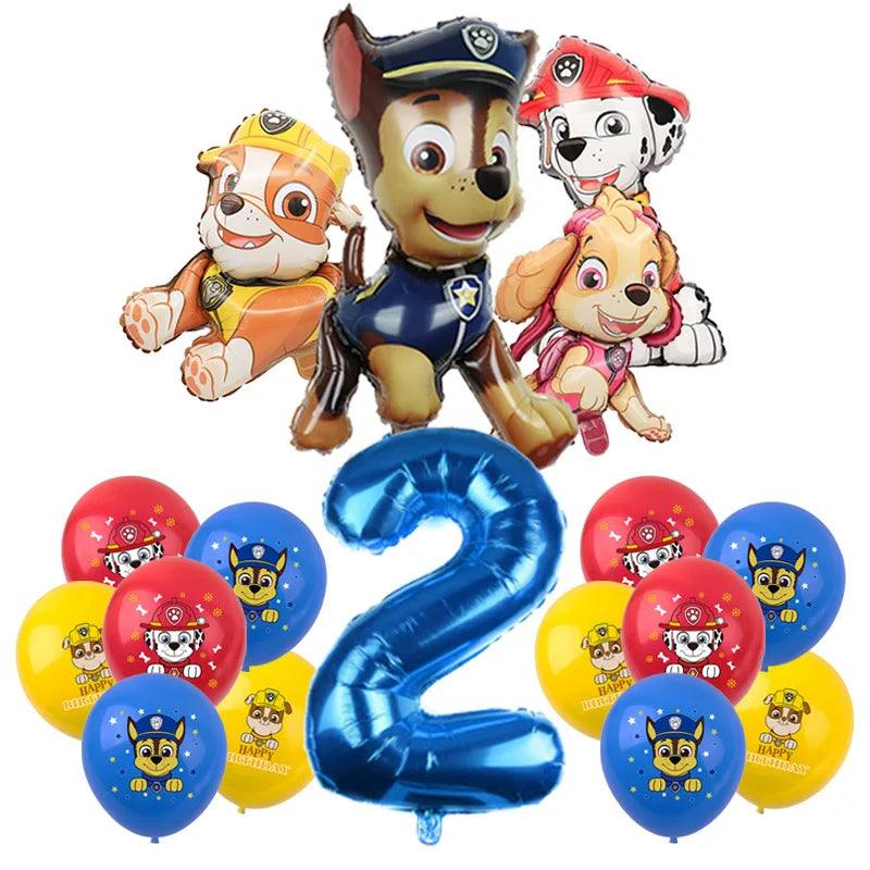 PAW Patrol Birthday Party Decorations Latex Aluminum Foil Balloons Disposable Tableware Kids Event Supplies Chase Marshall Skye - NTKSTORE