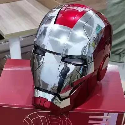 Iron Man Hot Toys Mk5 Autoking 1/1helmet Remote And Voice Control Iron Man Automatic Helmet Mask With Led Light Boy Gift Present - NTKSTORE