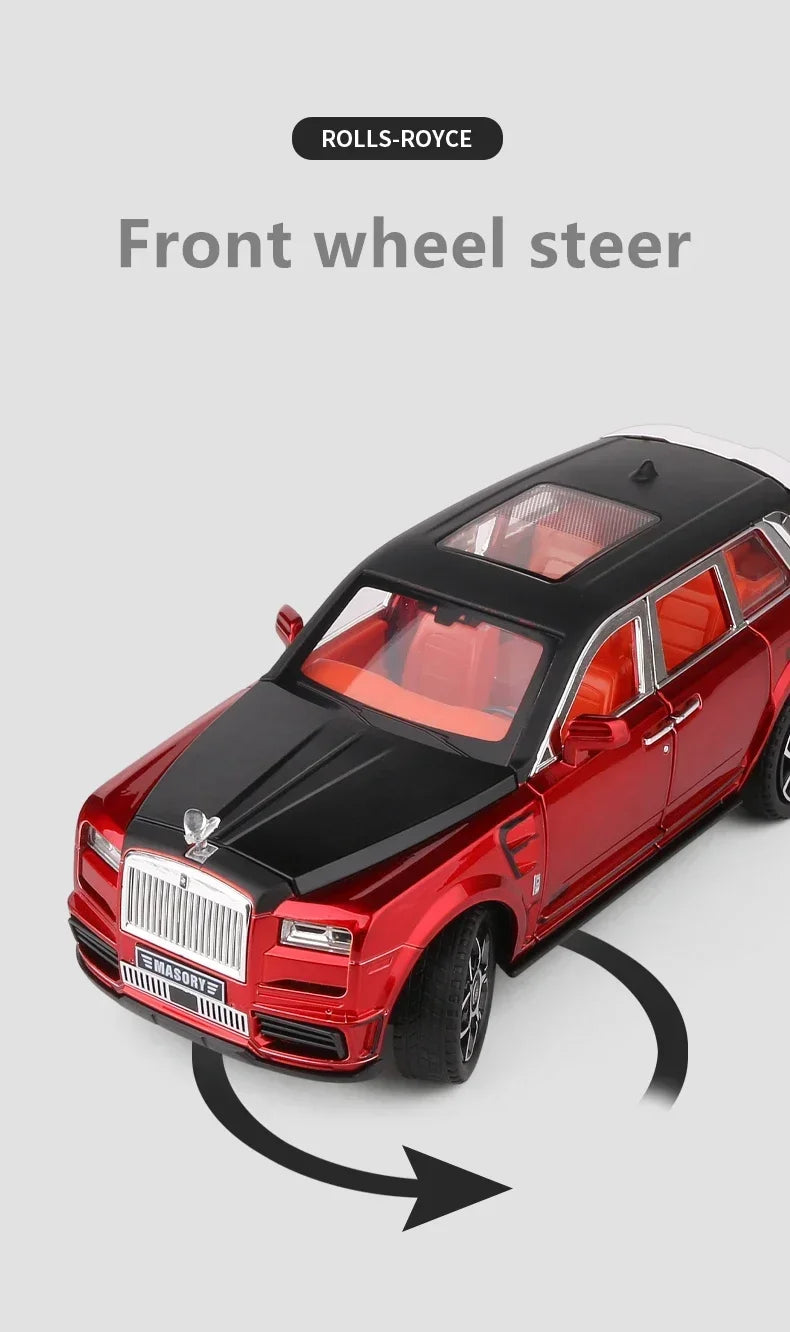 1:24 Rolls Royce Cullinan Masory SUV Alloy Luxy Car Model Diecasts Metal Toy Car Model Simulation Sound and Light Childrens Gift