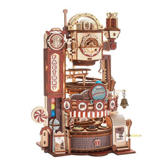 Robotime ROKR 420pcs DIY Chocolate Factory 3D Wooden Puzzle Assembly Marble Run Toy Gift for Children Teens Adult LGA02 - NTKSTORE