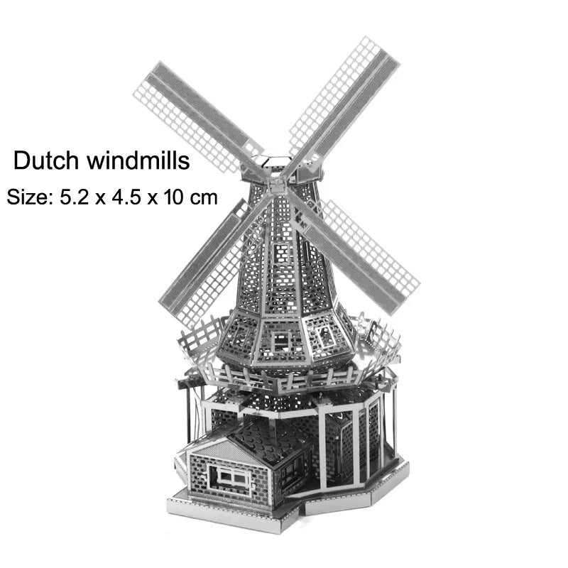 Aipin metal assembly model DIY puzzle building Arc de Triomphe Dutch windmill Paris iron tower lighthouse - NTKSTORE