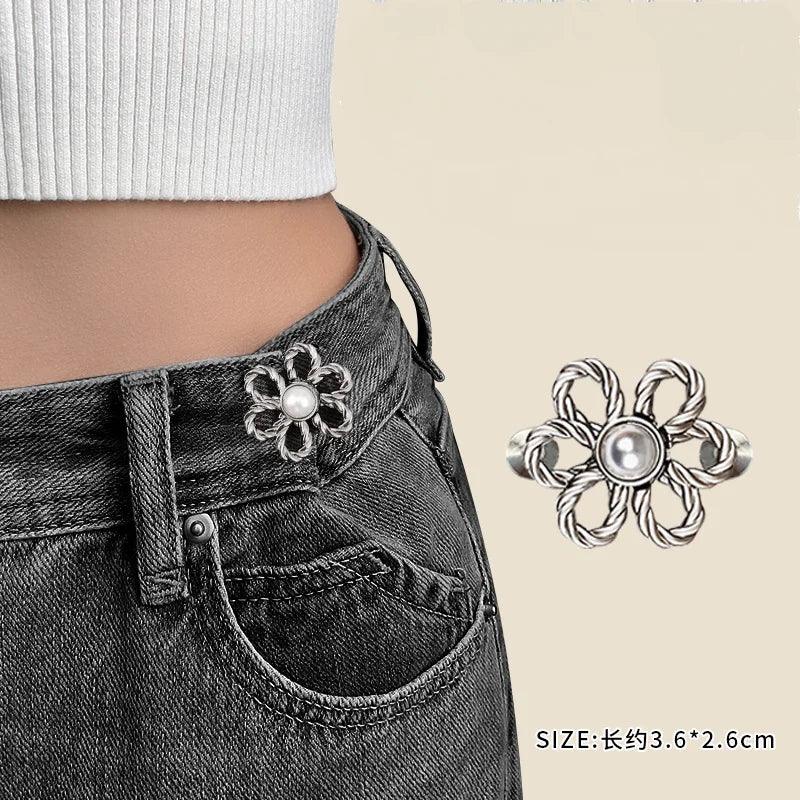 1Pcs Adjustable Clips for Pants Fastener Pants Pin Retractable Button Loose Button for Waist for Jeans Perfect Fit Reduce Waist - NTKSTORE