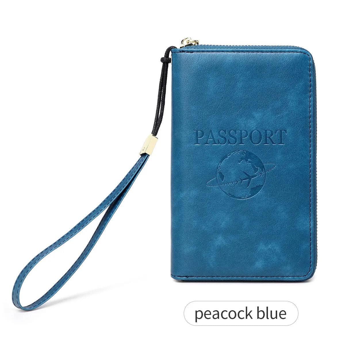 Fashionable and Portable RFID Travel Passport CasePULeather Multi functional Credit Card Passport Bag Neutral Travel Accessories - NTKSTORE