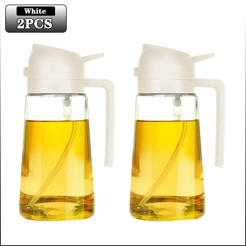 2in1 500ml Glass Spray Oil Sprayer Bottle Spray Oil Dispenser Oil Jar Cruet BBQ Kitchen Baking Roasting Picnic Kitchen Tool - NTKSTORE