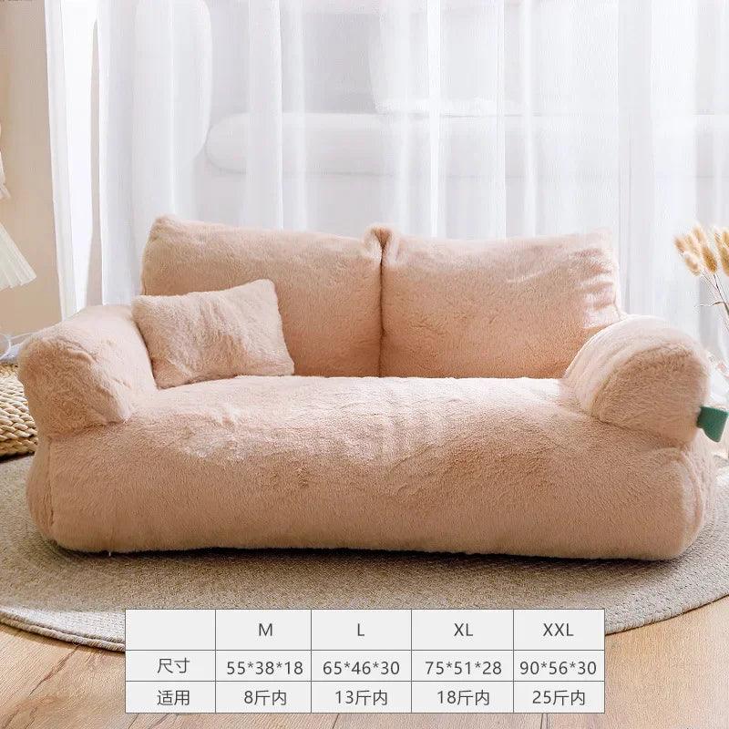 Cat sofa bed Plush Dog Sofa Beds Washable Warm Pet Dog Nest Cat Beds Thicken Comfortable Cushion Dog Sleep Cat Furniture - NTKSTORE