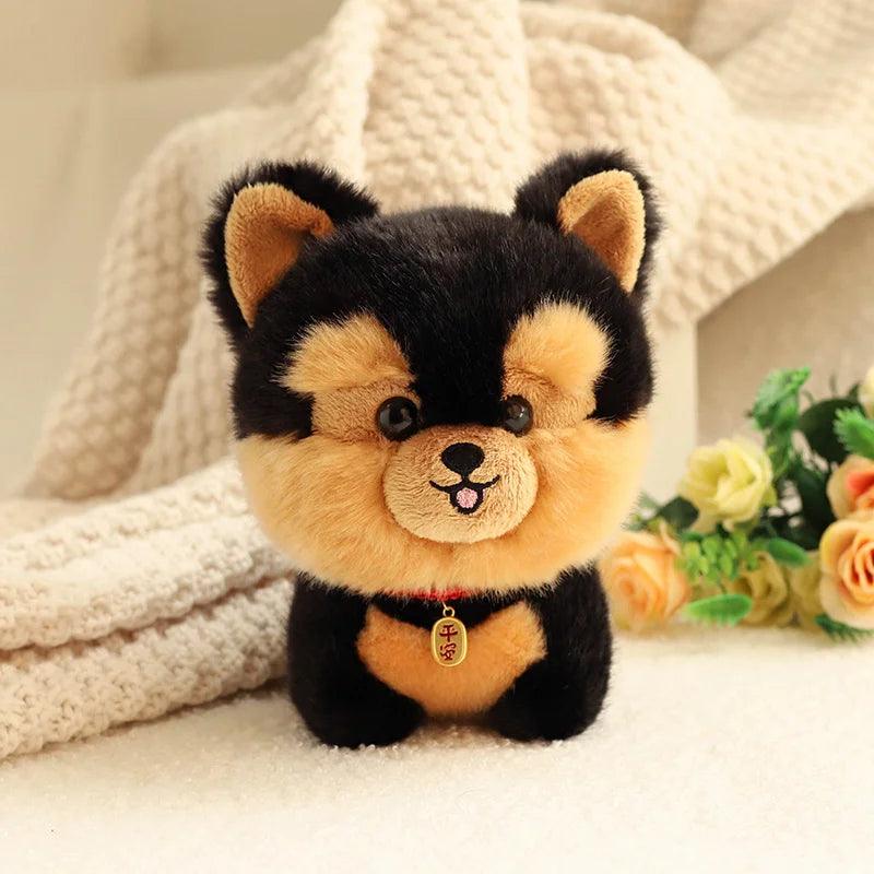 Adorbale Furry Plush Corgi Dog Plush Toy Stuffed Big Head Kawaii Lifelike Animal Shiba inu ChowChow Yorkshire Bichon Husky Doll - NTKSTORE