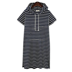 Women Summer Casual Striped Maternity Dresses Clothes Short Sleeve Knee Length Pregnancy Dress Session Pleated Baby Shower Pink - NTKSTORE