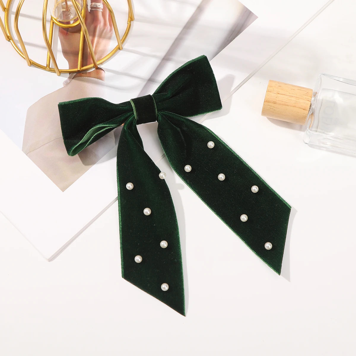 Haimeikang Bow Hair Clip Black Velvet Hair Bows Hairpins Women Elegant Barrette Girls Bowknot Hair Accessories - NTKSTORE