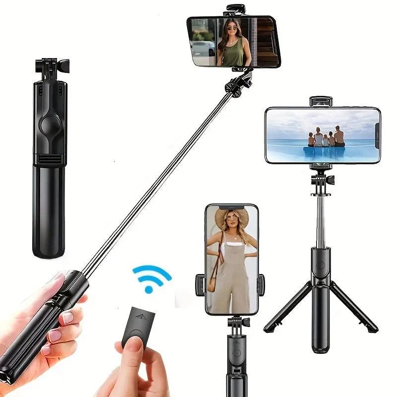 Handheld 360 Degree Flexible Sports Camera Monopod Stand Mobile Phone Mini Selfie Stick Tripod With Wireless Remote - NTKSTORE