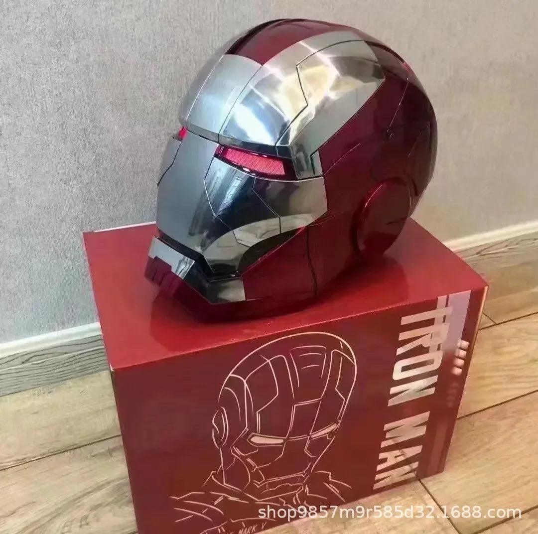 Iron Man Hot Toys Mk5 Autoking 1/1helmet Remote And Voice Control Iron Man Automatic Helmet Mask With Led Light Boy Gift Present - NTKSTORE