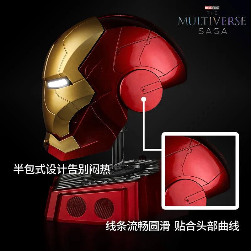 Hot 60cm Iron Man 1:1 Cosplay Helmet Marvel Avengers Light Led Ironman Mask Action Figure Model Toy Child Adult Christmas Gift - NTKSTORE