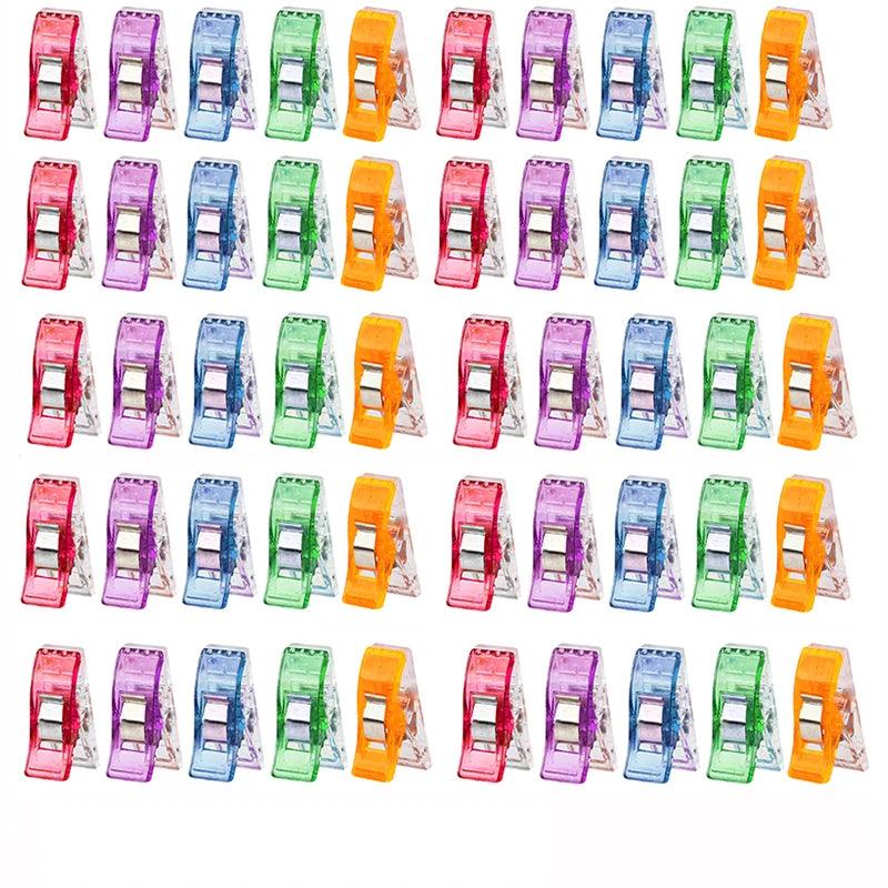 50PCS Sewing Clips Colorful Clips Multipurpose Plastic Craft Crocheting Knitting Safety Clothing Clips Color Binding Clips Paper - NTKSTORE