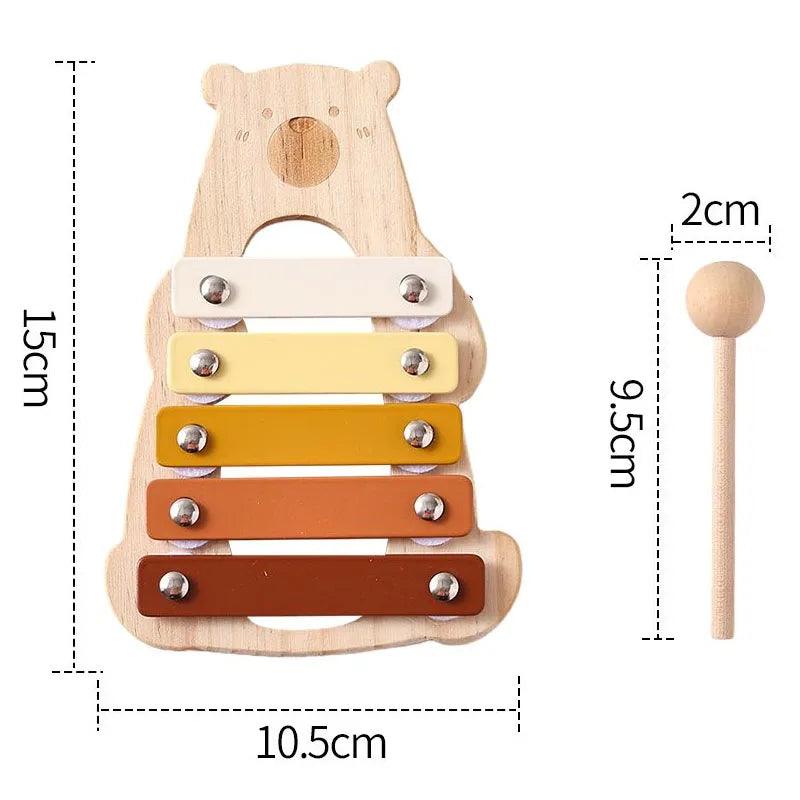 Kids Wooden Montessori Toys Musical Instruments Rattle Bell Drum Xylophone Percussion for Baby Early Educational Instruments Toy - NTKSTORE