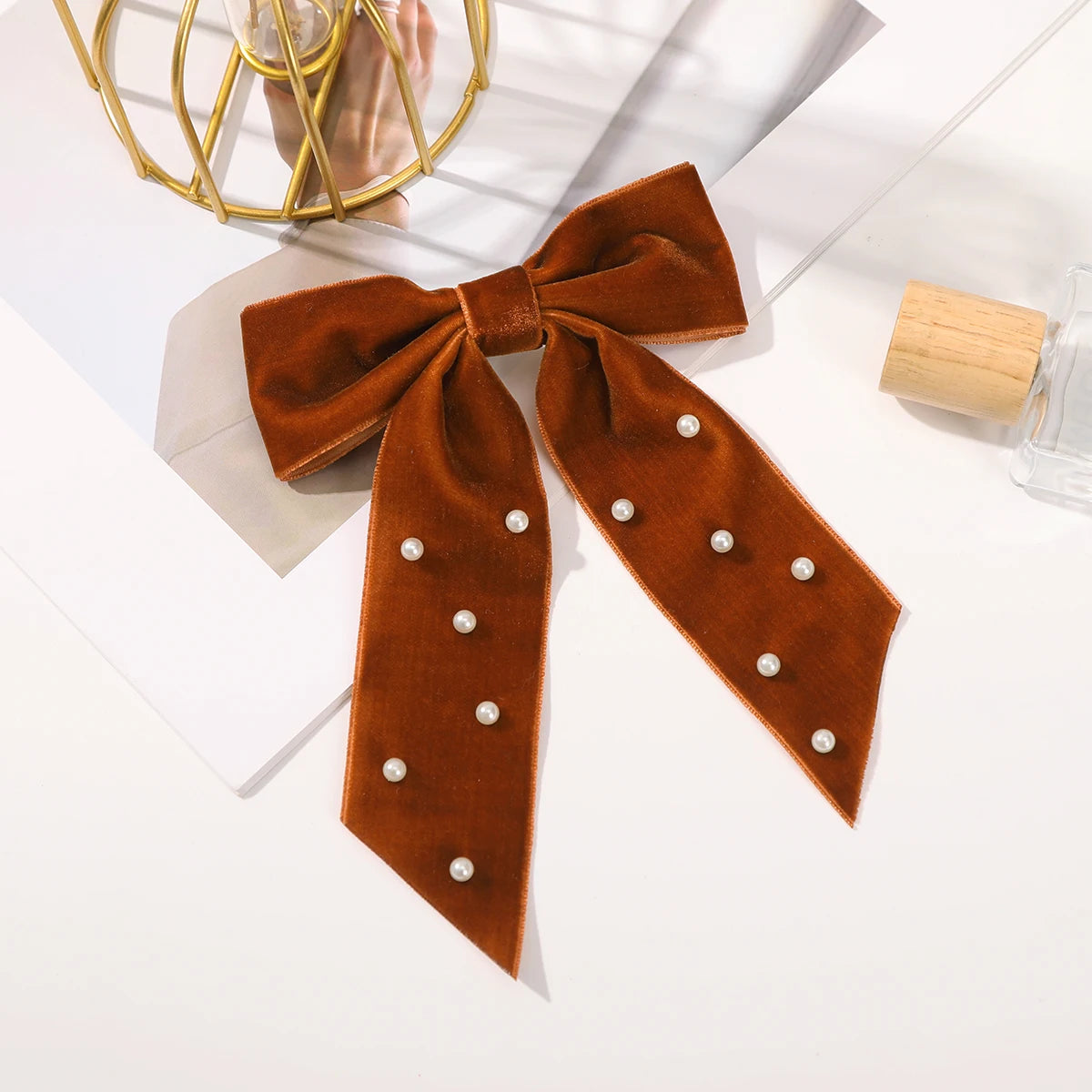 Haimeikang Bow Hair Clip Black Velvet Hair Bows Hairpins Women Elegant Barrette Girls Bowknot Hair Accessories - NTKSTORE