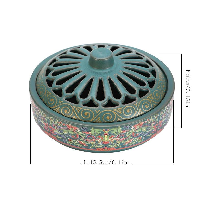 Mosquito incense box with cover incense burner Household ceramic tray incense burner mosquito incense burner decoration - NTKSTORE