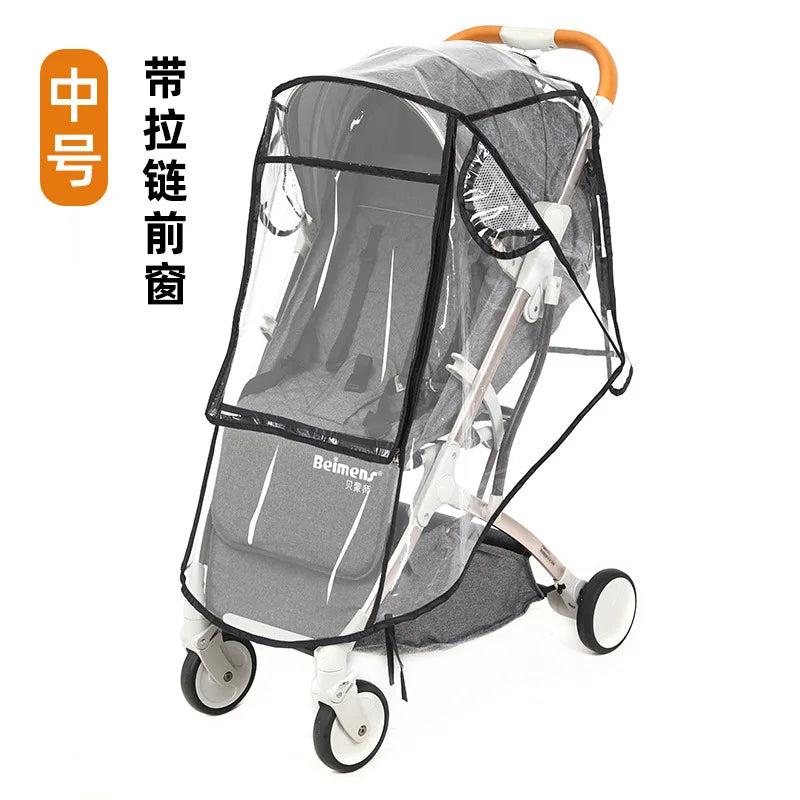 Baby Stroller Rain Cover Rain Cover Raincoat Windshield Cover Perambulator Winter Canopy - NTKSTORE