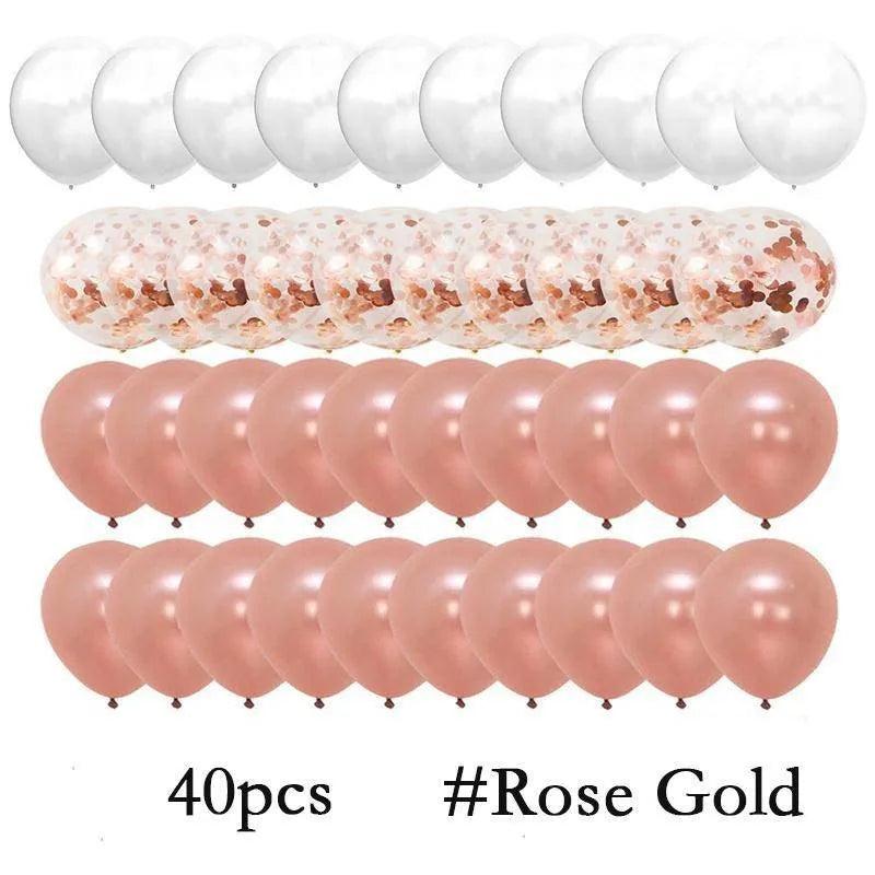 40Pcs/Set 12inch Mix Blue Rose Gold Confetti Latex Balloon For Birthday Baby Shower Wedding Balloons Party Decorations - NTKSTORE