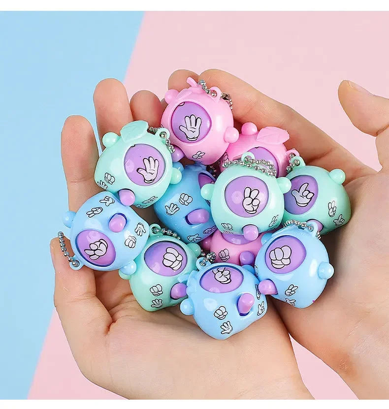 1/10Pcs Fun Rock-Paper-Scissors Key Chain for Kids, Pendant mini Toys Children's game interactive props Funny Gift