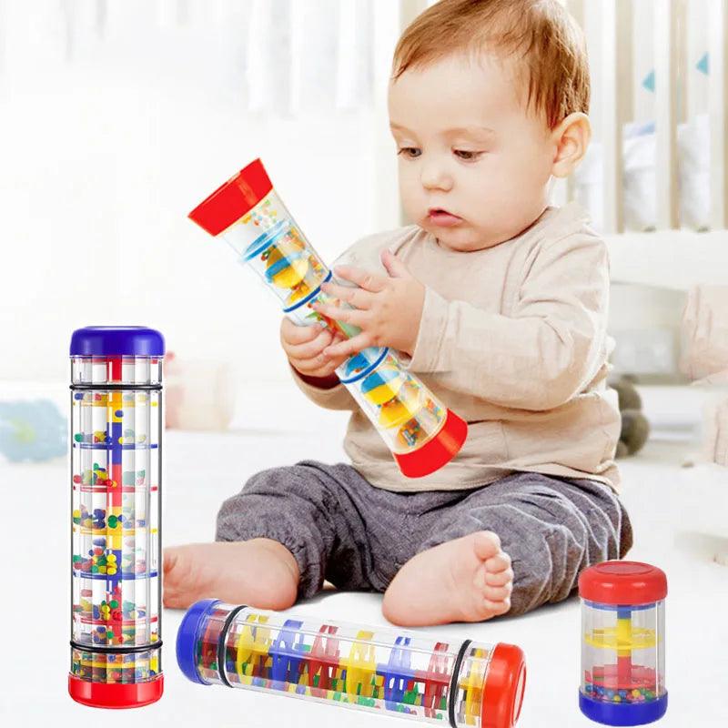 Montessori Baby Rain Stick Rainbow Hourglass Rain Music Rattle Baby Educational Toy Rainmaker Montessori Sensory Toys for Kids - NTKSTORE