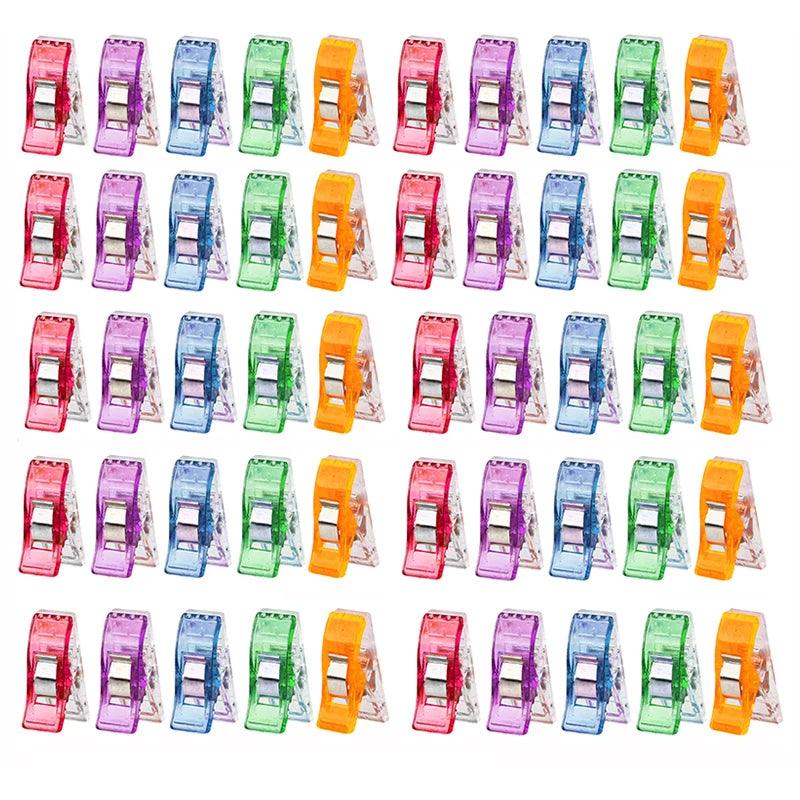 50PCS Sewing Clips Colorful Clips Multipurpose Plastic Craft Crocheting Knitting Safety Clothing Clips Color Binding Clips Paper - NTKSTORE