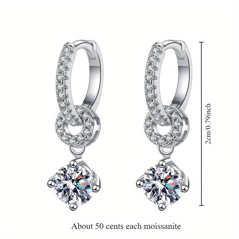 S925 Moissanite earrings, elegant and sexy design style, suitable for Thanksgiving Christmas wedding gifts or daily wear. - NTKSTORE