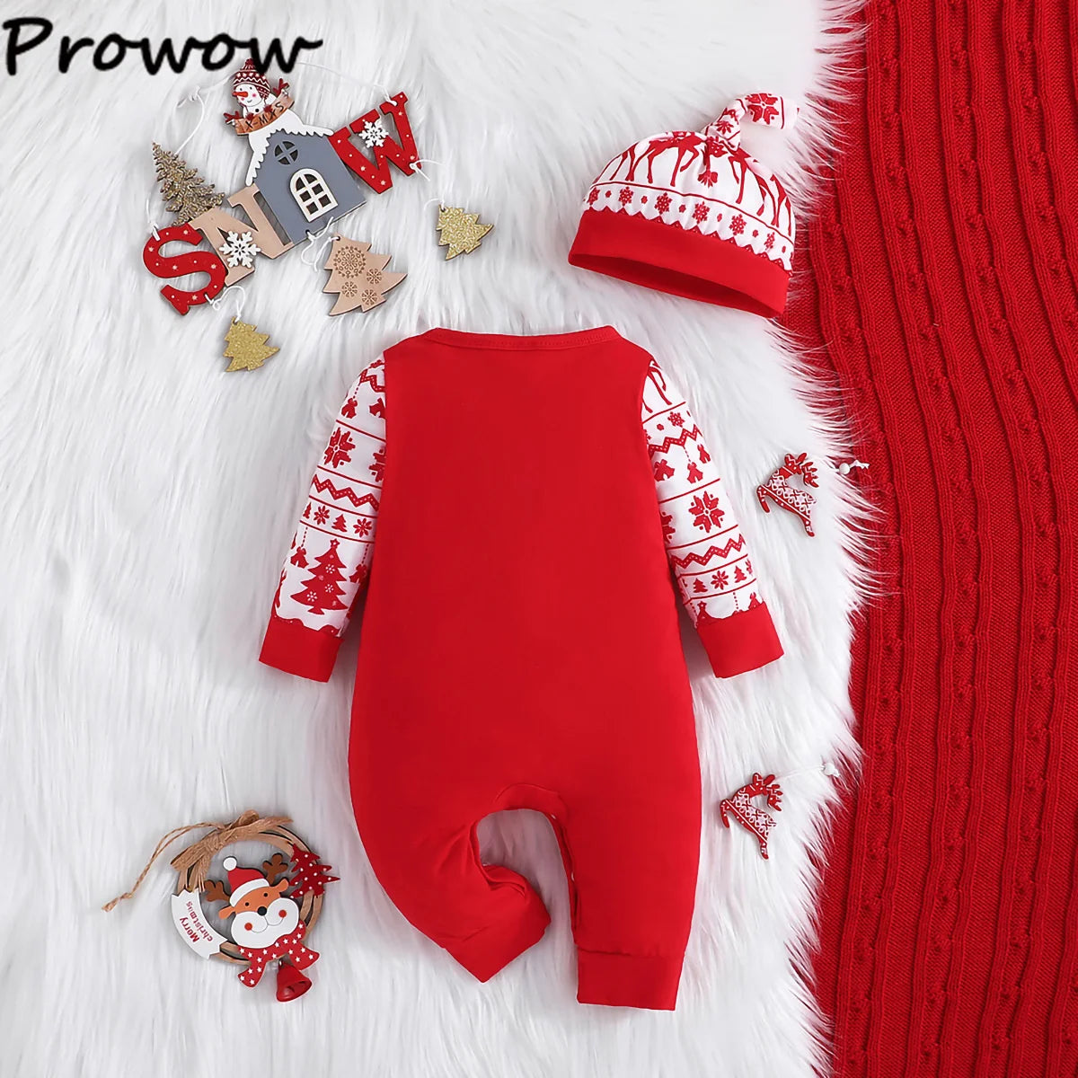 Prowow My First Christmas Baby Romper Green Xmas Tree Bodysuit For Infants Newborns 2024 New Year Baby Costume