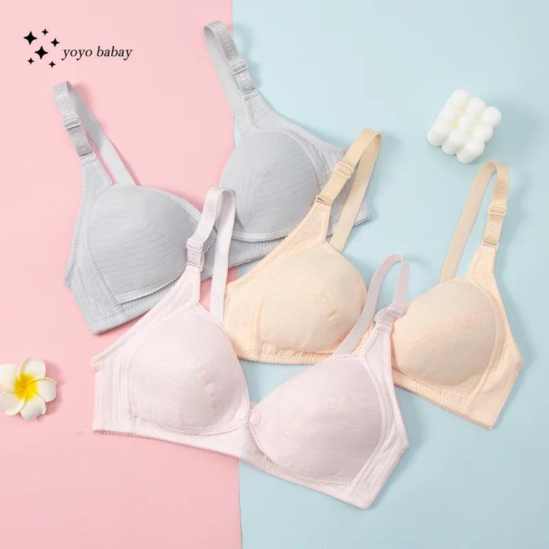 Soft Wire Free Nursing Bra 100% Cotton Breastfeeding Maternity Suckling Button Brassiere for Pregnant Women Underwear Clothing - NTKSTORE