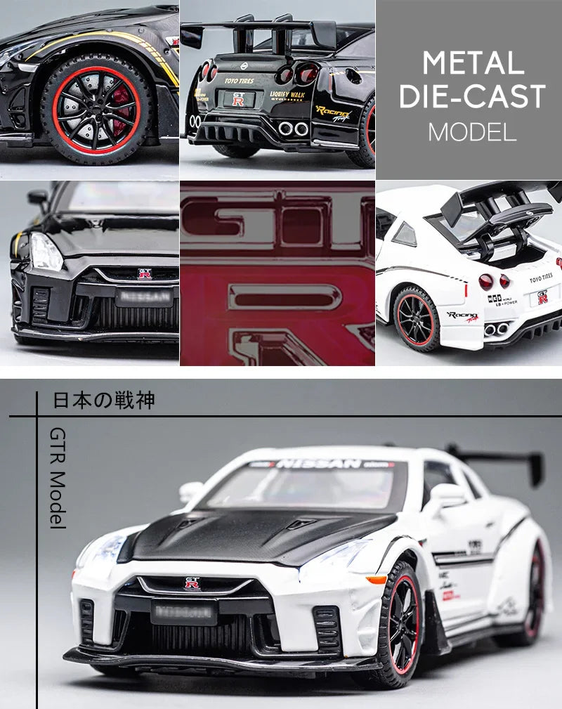 1:32 Nissan GTR R35 Supercar Alloy Car Toy Car Metal Collection Model Car Sound and light Toys For Children