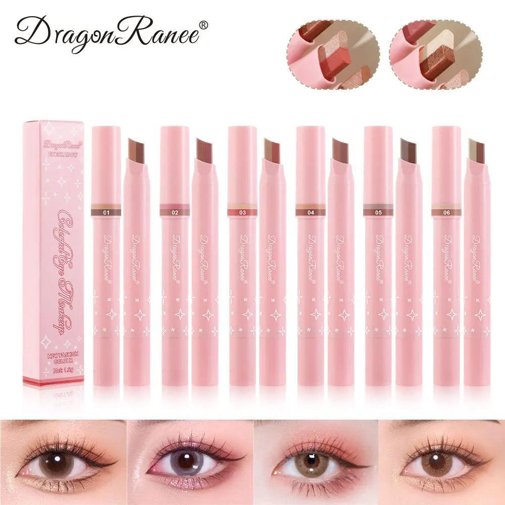 Dragon Ranee Pearl Glitter Two Color Gradient Eye Shadow Stick Three Dimensional Natural One Touch Molding Lazy Cosmetics Makeup - NTKSTORE