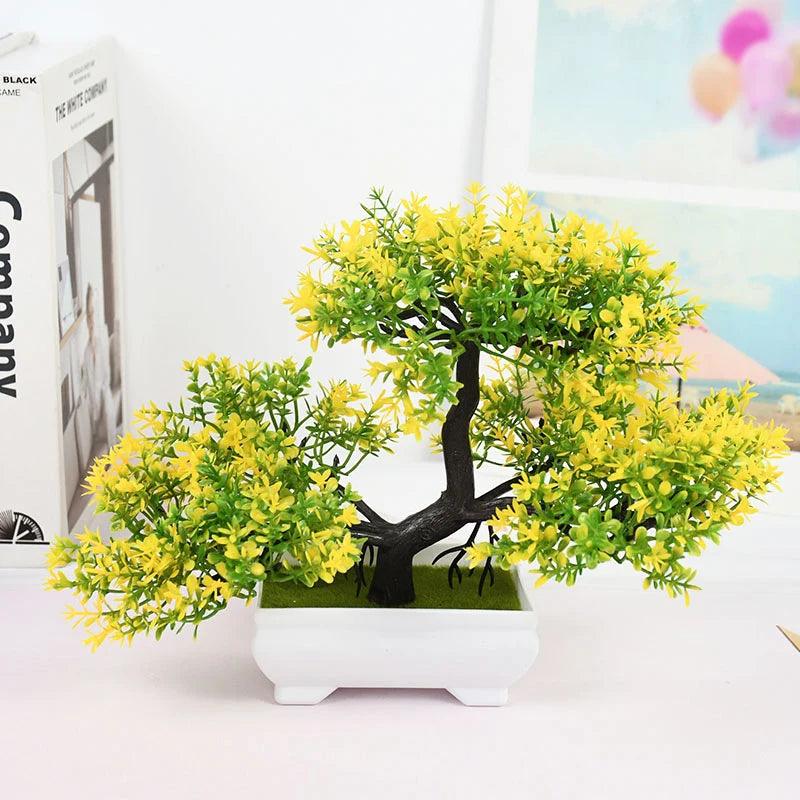 Artificial Plants Bonsai Small Tree Pot Fake Plant Flowers Potted Ornaments For Home Room Table Decoration Hotel Garden Decor - NTKSTORE