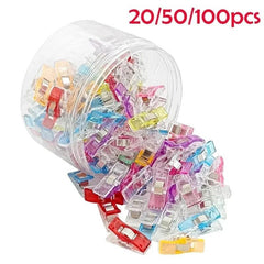 20/50/100PCs Sewing Clips Plastic DIY Crafting Crocheting Knitting Clothing Clips Assorted Colors Craft Securing Quilting Clip - NTKSTORE