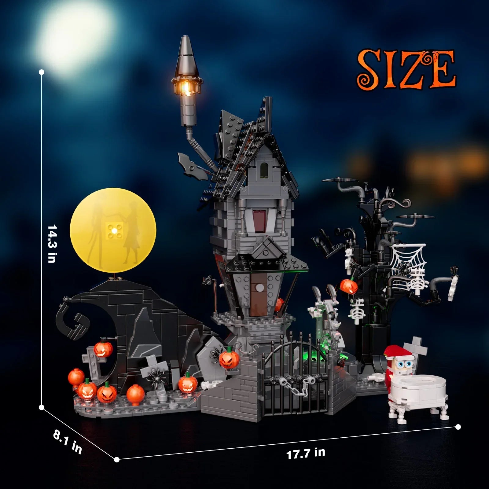 MOC Nightmares Before Christmas Halloween Pumpkin Nightmare House Building Block Set Haunted House Toys Children Gifts（957PCS) - NTKSTORE