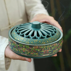 Mosquito incense box with cover incense burner Household ceramic tray incense burner mosquito incense burner decoration - NTKSTORE