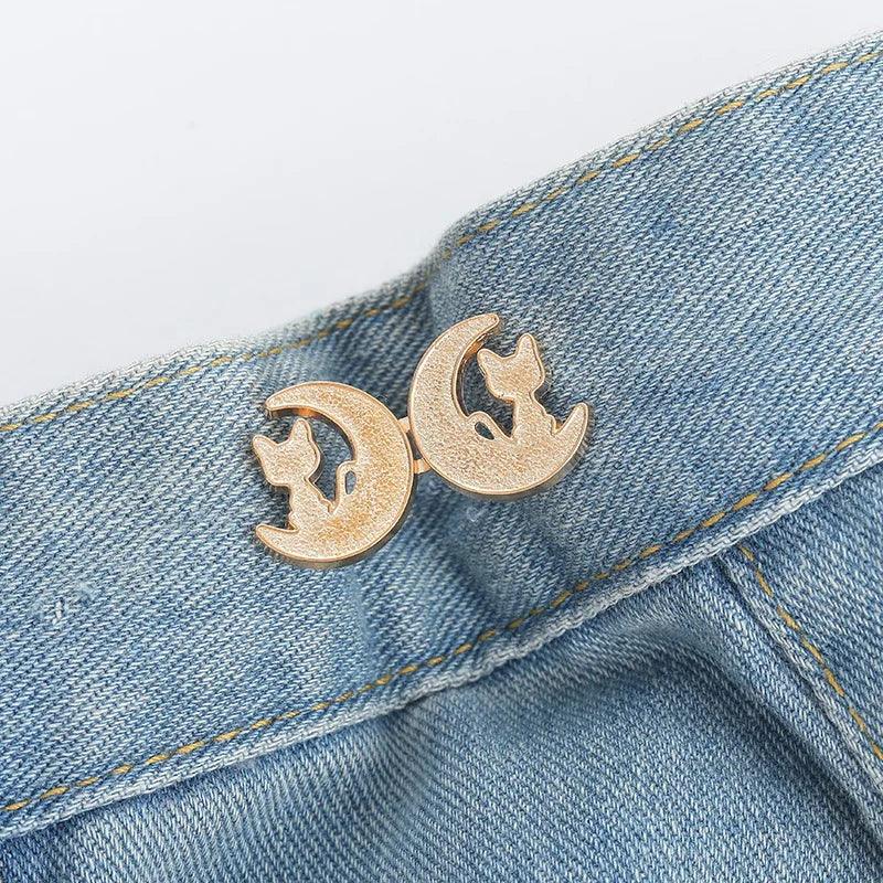 1Pcs Adjustable Clips for Pants Fastener Pants Pin Retractable Button Loose Button for Waist for Jeans Perfect Fit Reduce Waist - NTKSTORE