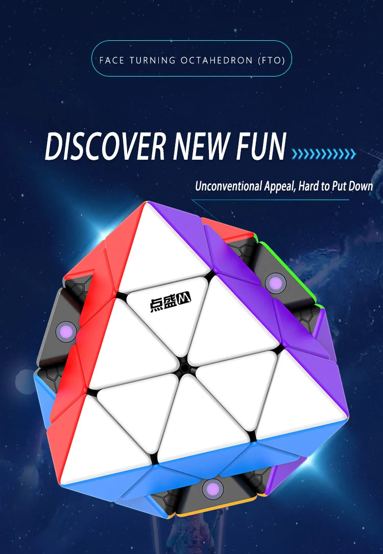 [ECube] Diansheng FTO Magnetic Cube Galaxy Cluster Face Turning Octahedron Magnetic Magic Speed Educational Puzzle Toy Gift - NTKSTORE