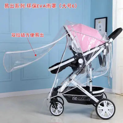 Baby Stroller Rain Cover Rain Cover Raincoat Windshield Cover Perambulator Winter Canopy - NTKSTORE