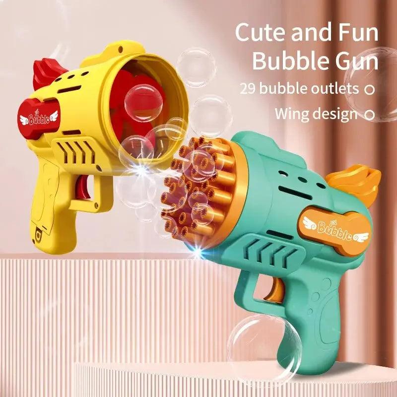 Light-Up Bubble Gun - 29-Hole Gatling Blaster for Boys & Girls 6-14 Years Old (Battery & Bubble Liquid Not Included) - NTKSTORE