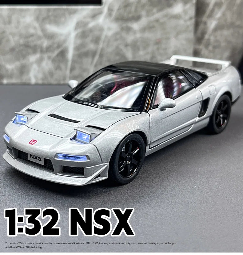 1:32 Honda NSX Coupe Alloy Miniature Car Diecast Metal Scale Car Model Sound＆Light Collection Childrens Toy Car Vehicles Gifts