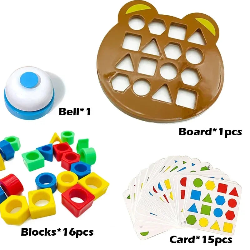 Montessori Educational 3D Puzzle Game for Color Matching and Geometric Shape Learning Jigsaw Interaction Toys For Kids - NTKSTORE