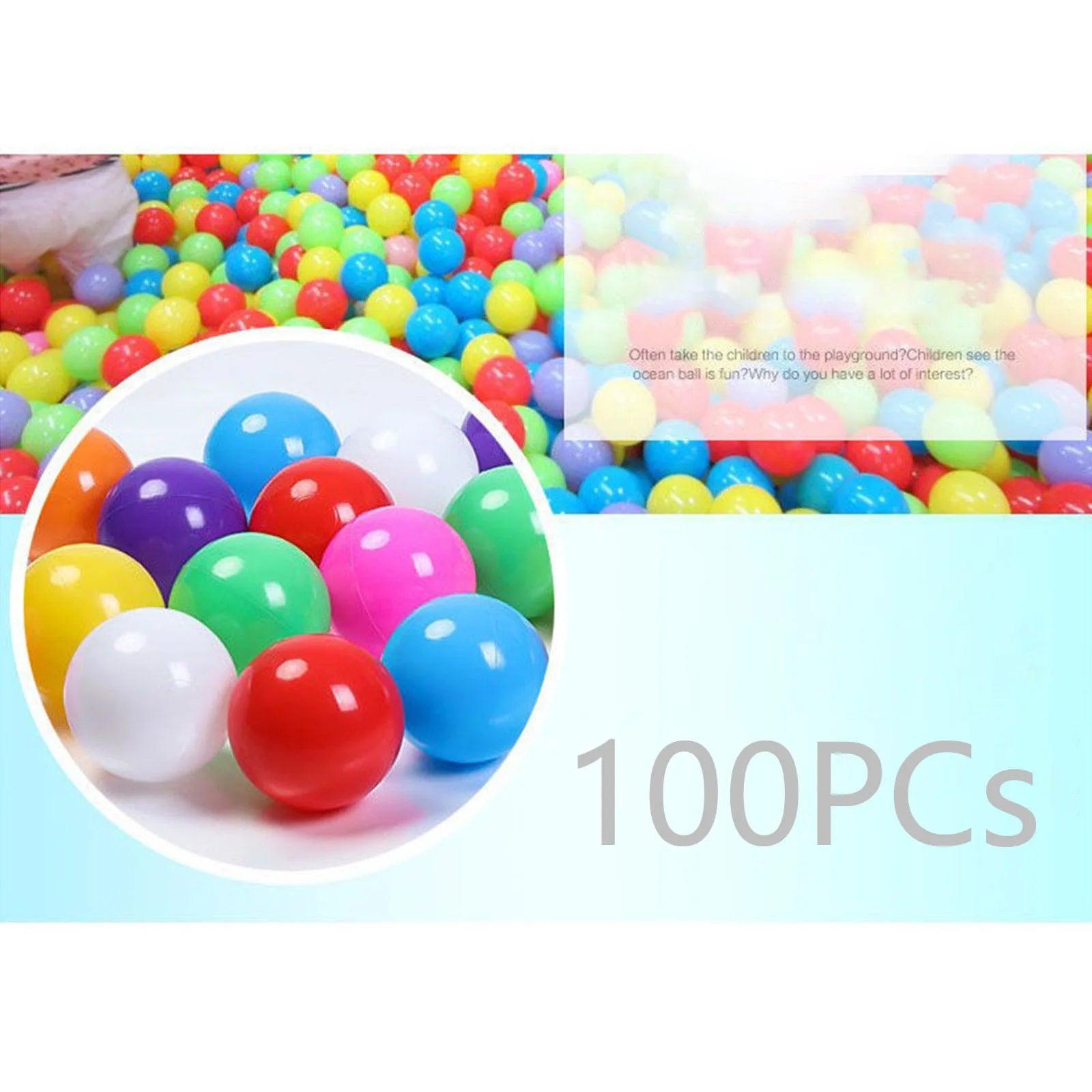 100PCS Outdoor Sport Ball Colorful Soft Water Swim Pool Ocean Wave Ball Baby Eco-Friendly Stress Air Ball Tent Toys for Children - NTKSTORE