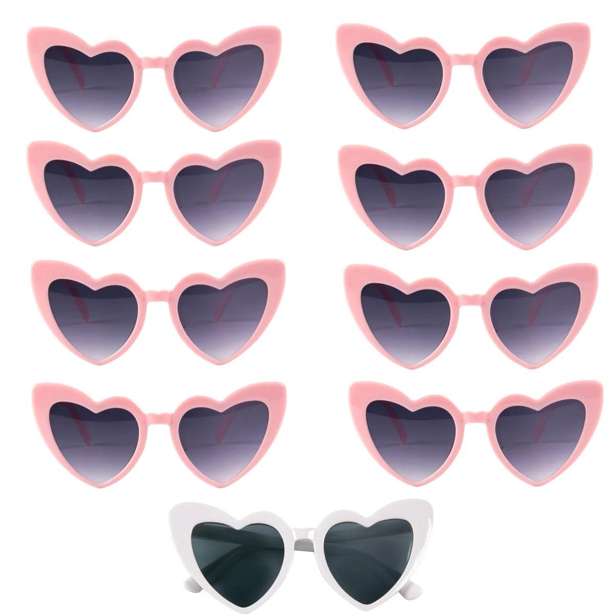 Heart Shaped Sunglasses for Women Retro Cat Eye Sunglasses Wedding Engagement Decoration Shopping Traveling Party Accessories - NTKSTORE