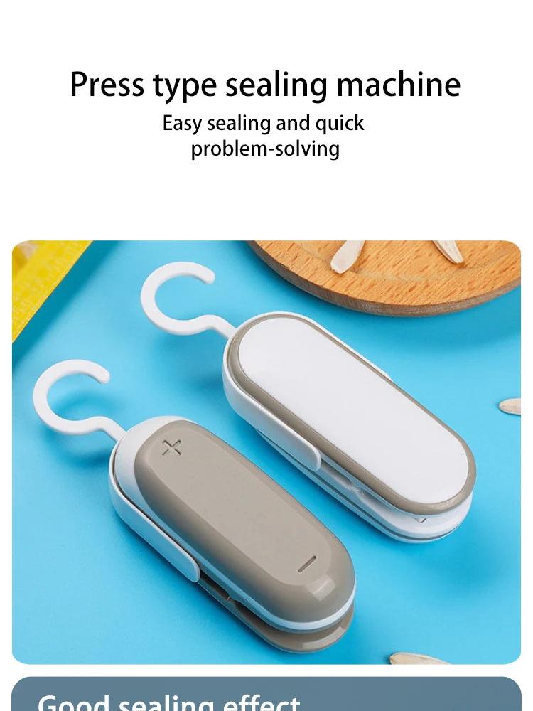 1 Pack Sealing Machine Mini Portable Sealing Clip Hand Pressure Heat Sealing Machine Food Fruit Snacks Preservation Small Tools - NTKSTORE