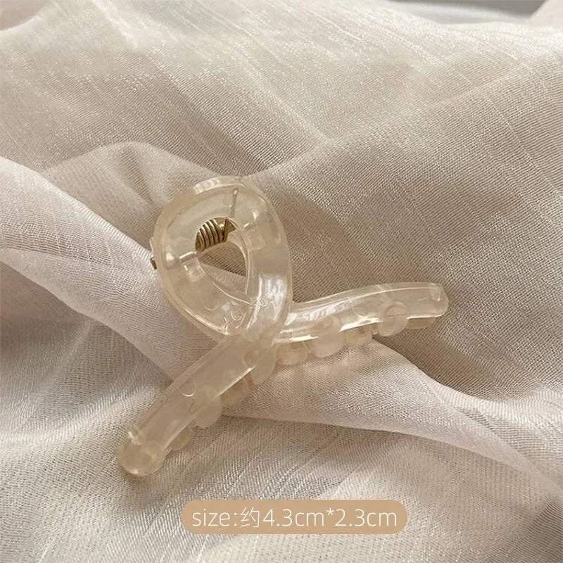 Colorful Wave Hair Claw Clips Women Korean Plastic Shark Hair Clip Geometry High Ponytail Barrette Hairpin Girl Hair Accessories - NTKSTORE