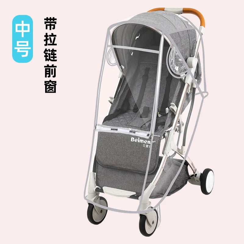 Baby Stroller Rain Cover Rain Cover Raincoat Windshield Cover Perambulator Winter Canopy - NTKSTORE