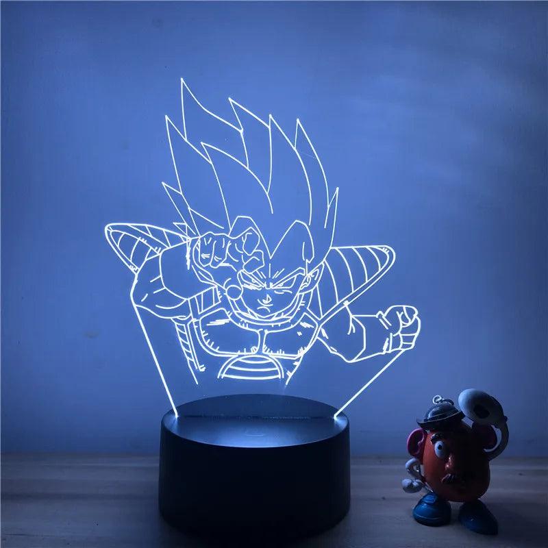 Anime Goku Vegeta Dragon Ball Z Super Saiyan 3D Lamp LED Night Light Goku Jiren Broly Table Lamp Gift 7 Colors - NTKSTORE